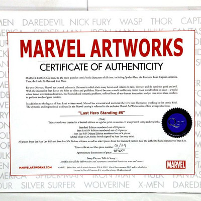 Thor & Captain America Giclee Art on Canvas Marvel Artworks with COA