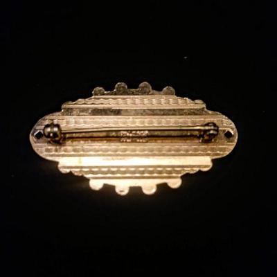 12 kt Gold Filled Hayward Brooch 1"L x 2"W