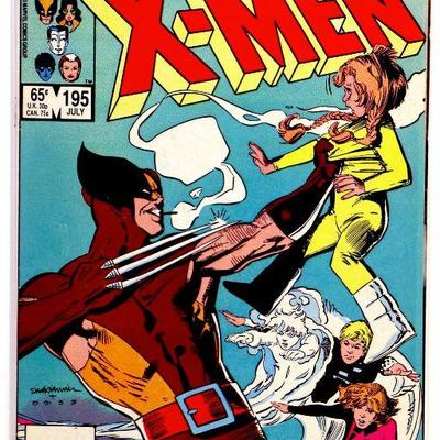 X-MEN #195 High Grade Comic Book WOLVERINE Sienkiewicz Cover Art 1985 Marvel Comics
