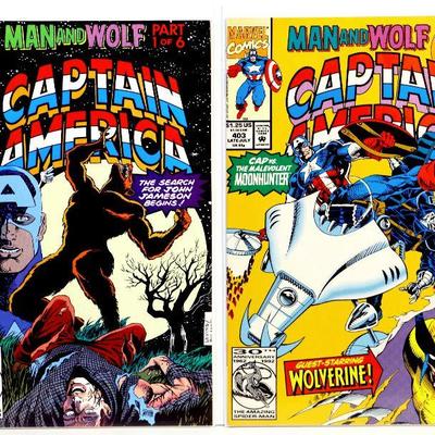 CAPTAIN AMERICA #402-407 MAN AND WOLF COMPLETE SET 1992 MARVEL COMICS VF/NM