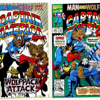 CAPTAIN AMERICA #402-407 MAN AND WOLF COMPLETE SET 1992 MARVEL COMICS VF/NM