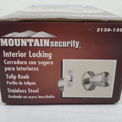 Stainless Steel Door Knob, Interior Locking, Mountain Security - New