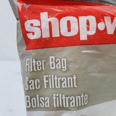 Quantity 3 Shop-Vac Filter Bags, Type E, 5-8 Gallons, Medium Filtration - New