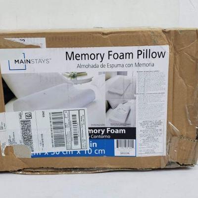 Contour Shape Memory Foam Pillow - New, Damaged Box
