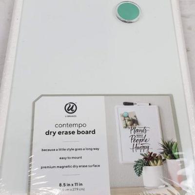 4 Dry Erase Boards, 8.5 in x 11 in, Easy to Mount - New