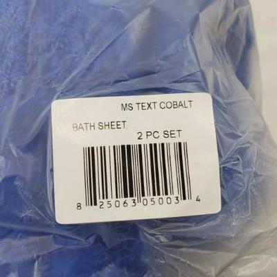 Set of 4 Blue Cobalt Bath Sheets, 30