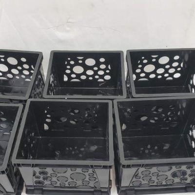 6 Black Mini Crates, 6