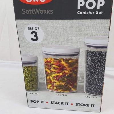 OXO 3 Piece Pop Canister Set - New