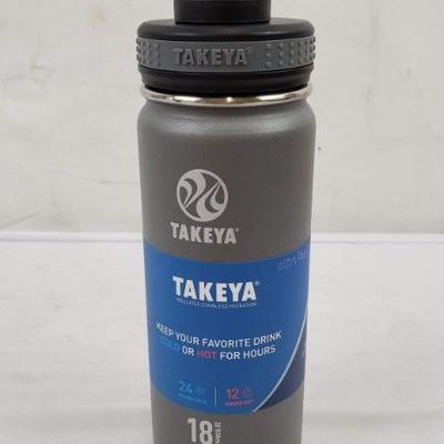 Takeya Originals Stainless Steel Water Bottle, 18oz Graphite - New