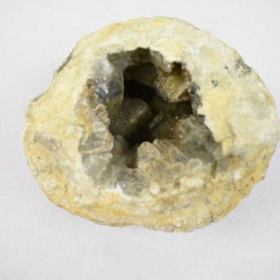 2 Geode Rocks: Tan/Yellow/Gray/Clear