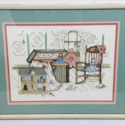 Framed Cross-Stitch, Girl's Playroom