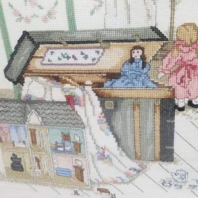 Framed Cross-Stitch, Girl's Playroom