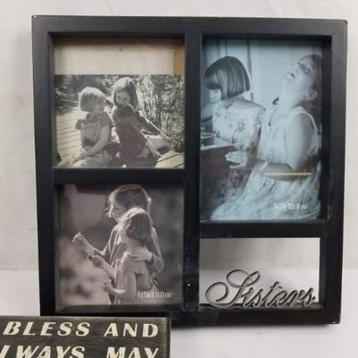 3 Piece Wall Decor: Sisters Picture Frame, 