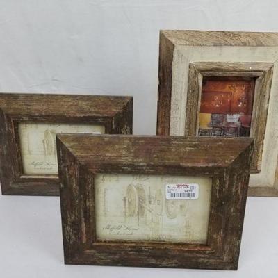 Weathered-Styled Picture Frames: 2 Smaller, 1 Larger, all for 6