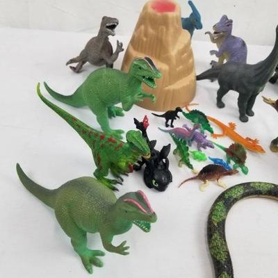 Dinosaurs & Reptiles Lot: Snakes, Dinos, Volcano, etc