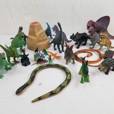 Dinosaurs & Reptiles Lot: Snakes, Dinos, Volcano, etc