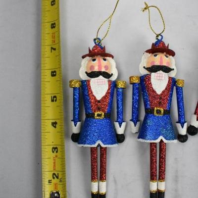 6 Sparkly Ornaments, Nutcracker Soldiers