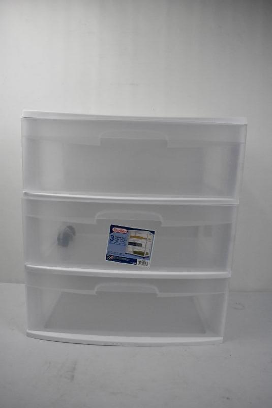 Sterilite 3 Drawer Cart with Casters