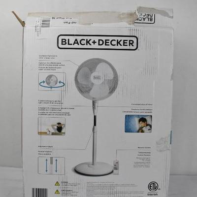 Black & Decker Stand Fan w/ 3 Speed Settings, Timer, Oscillation, and Remote