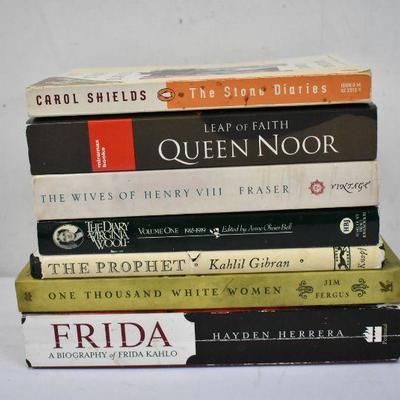 7 Biography Books: Stone Diaries -to- Frida