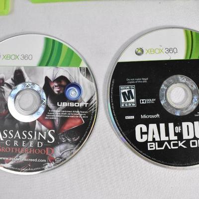 5 Video Games XBOX 360: Assassin's Creed, Call of Duty, Dark Souls