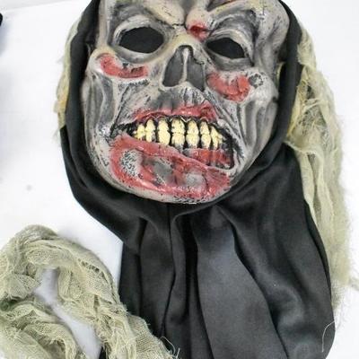 5 Piece Halloween: Jacket, Owl Decor, Web Decor, 2 Masks