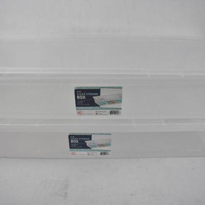 Clear Storage Boxes, 41 Quarts Each - Damaged, But Still Useable