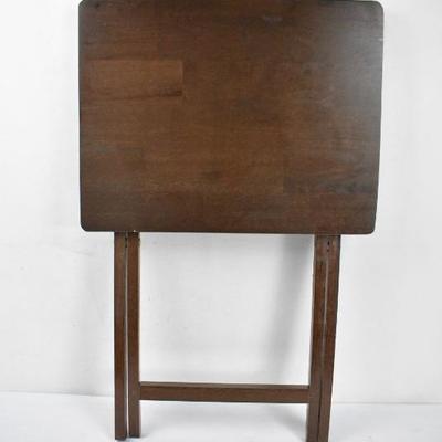 Wooden TV Tray Stand, Dark Brown