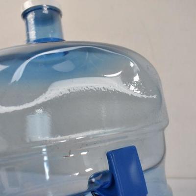 Two 5-Gallon Water Bottles - Both Dented at Top Above Handles, Otherwise New