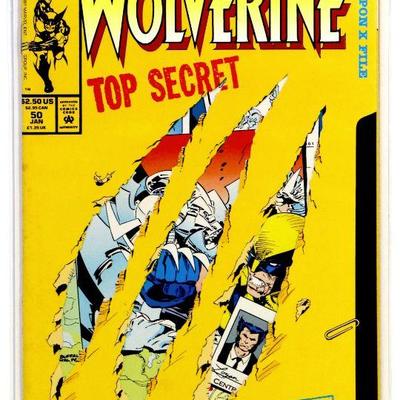 WOLVERINE #50 Die-Cut Cover Variant 1992 Marvel Comics - NM