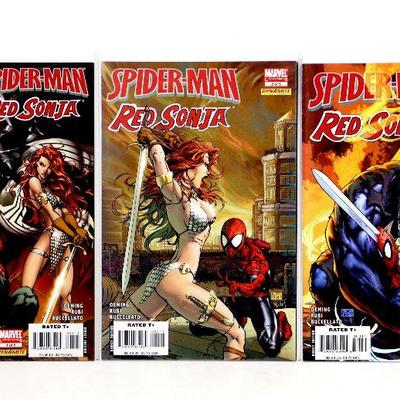 SPIDER-MAN / RED SONJA #1 #2 #3 Michael Turner Variant Covers 2007 Marvel/Dynamite Comics NM