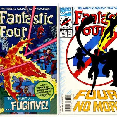 FANTASTIC FOUR #373 #381 Comic Books Set 1993 Marvel Comics High Grade