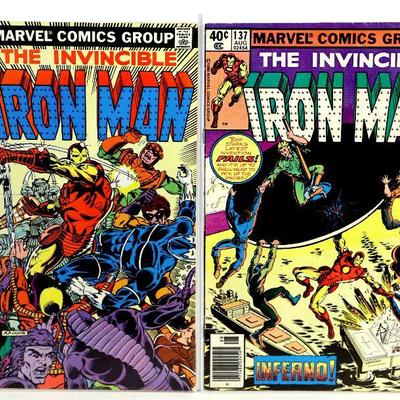 IRON MAN #127 #137 Bronze Age Comic Books Set 1979/80 Marvel Comics FN/VF