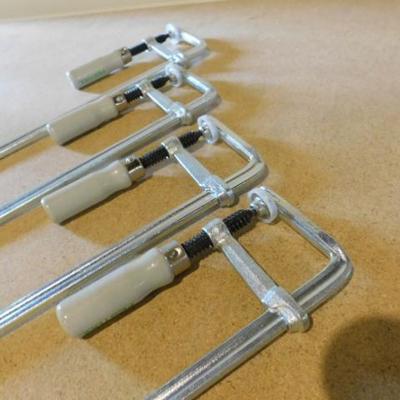 Two Sets F-Style Sliding Arm  Clamps Like New