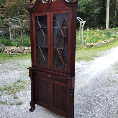 Empire Classical Mahogany Corner Cabinet