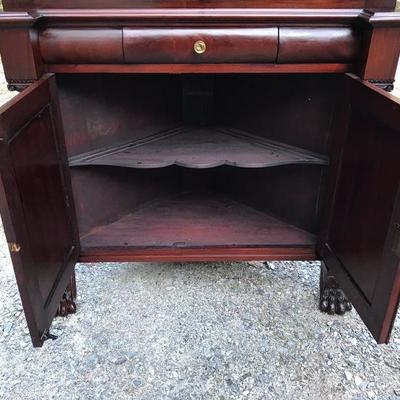 Empire Classical Mahogany Corner Cabinet