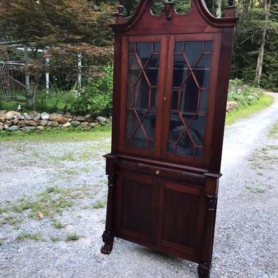 Empire Classical Mahogany Corner Cabinet