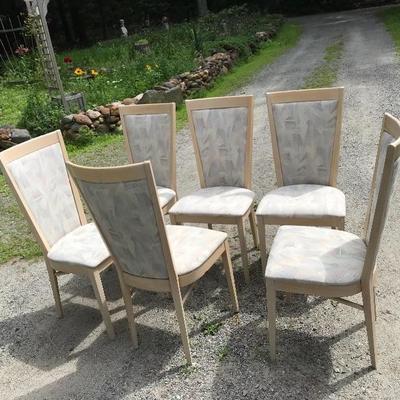 Set of 6 Italian Mid Century Modern A. Sibau Dining Chairs