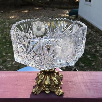 Beautiful Etched Crystal Dish