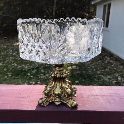 Beautiful Etched Crystal Dish