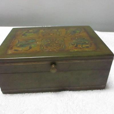 Lot 24 - Decorative Box With Religious Art 