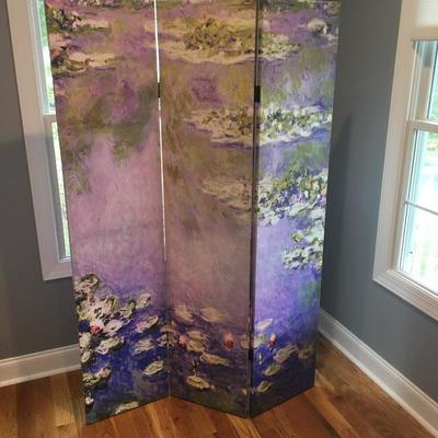Lot 1 - Colorful Monet Room Screen