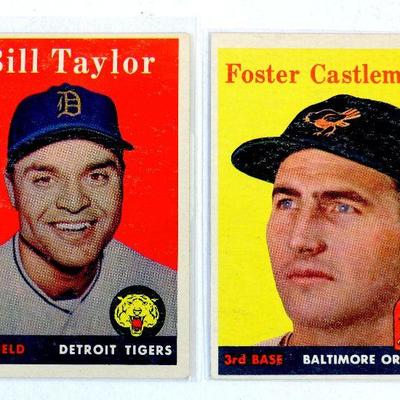 1958 TOPPS BASEBALL CARDS SET - BILL TAYLOR Foster Castleman - EX - Excellent
