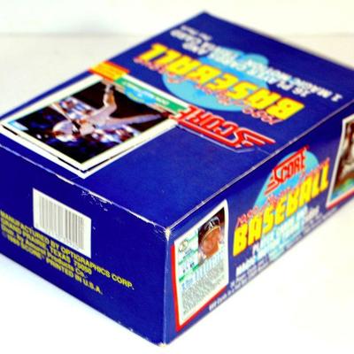 1989 SCORE WAX BOX BASEBALL CARDS 36 PACKS RYAN RIPKEN BOGGS MATTINGLY - Unopened