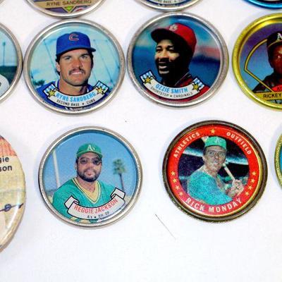 Vintage TOPPS BASEBALL COINS COLLECTION - Set of 67 plus Reggie Jackson Pin