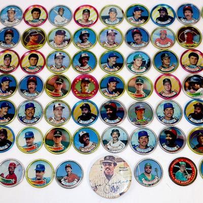 Vintage TOPPS BASEBALL COINS COLLECTION - Set of 67 plus Reggie Jackson Pin