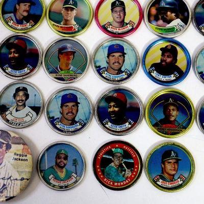 Vintage TOPPS BASEBALL COINS COLLECTION - Set of 67 plus Reggie Jackson Pin