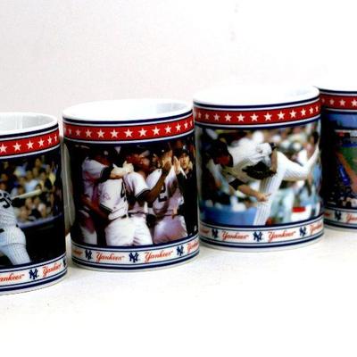 NY YANKEES Collector Mugs Set of 4 by Danbury Mint - Mint