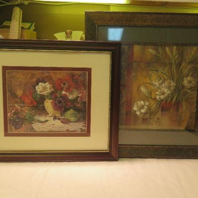 Two Floral Framed Prints