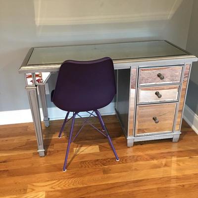 Lot 7 - Mirrored Desk & Chair